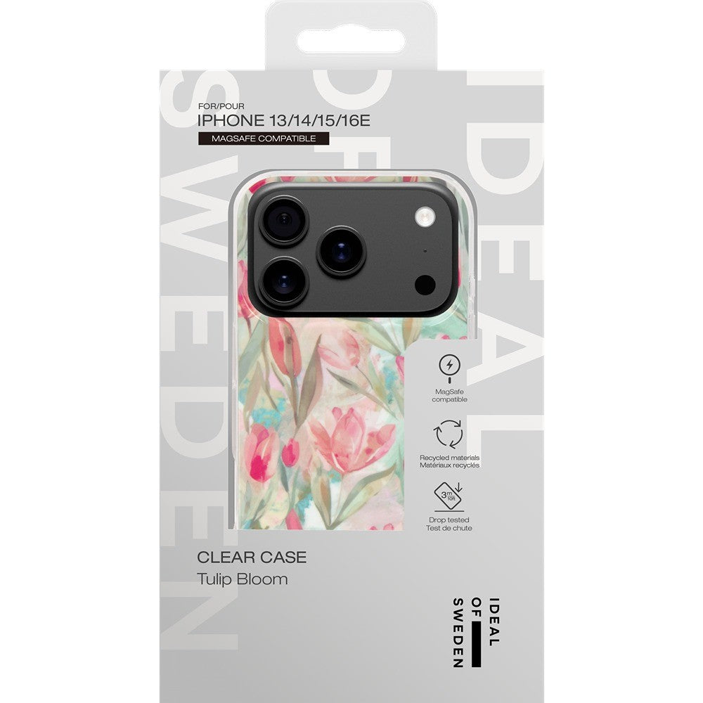 Ideal of Sweden iPhone 13/14/15/16e/17e Deksel Clear Case MagSafe Tulip Bloom