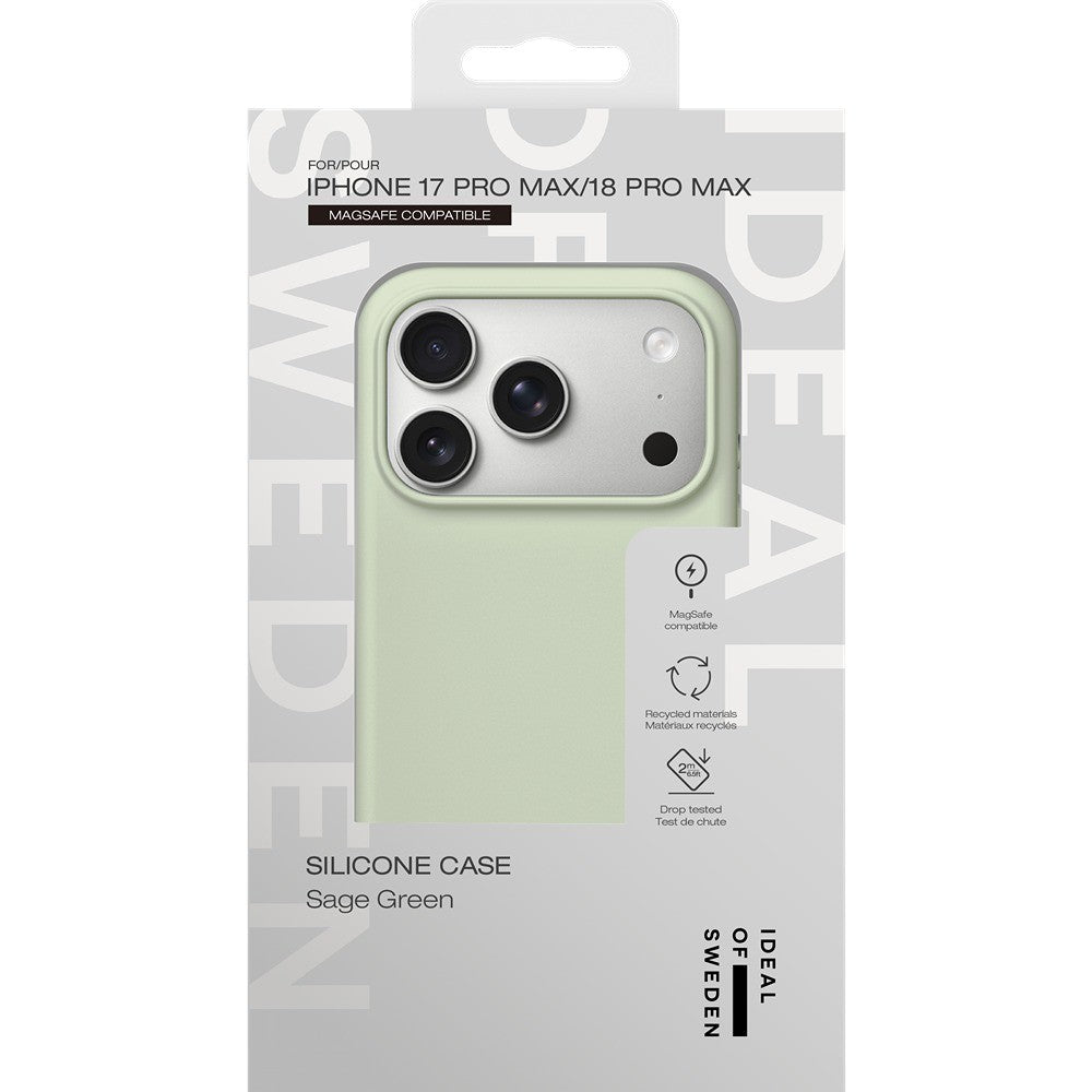 Ideal of Sweden iPhone 17 Pro Max/iPhone 18 Pro Max Deksel Silicone Case MagSafe Sage Green
