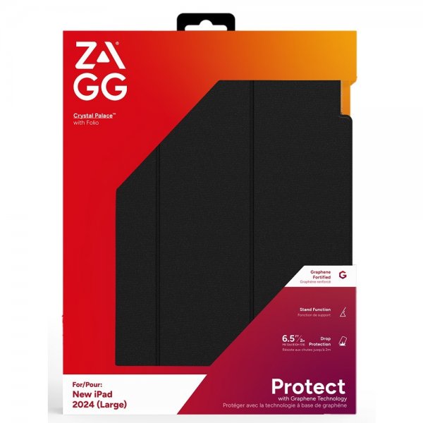 Zagg iPad Air 13 (M2/M3) Etui Crystal Palace Folio Svart Transparent