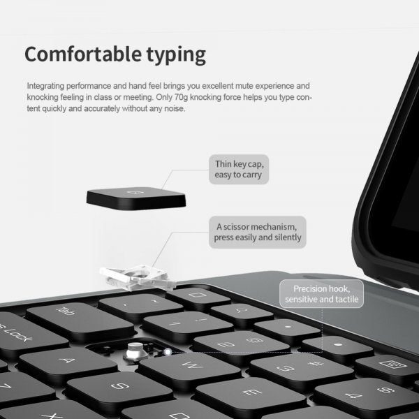 Nillkin iPad Pro 12.9 (gen 4/5/6) Etui Bluetooth Combo Keyboard Case Svart