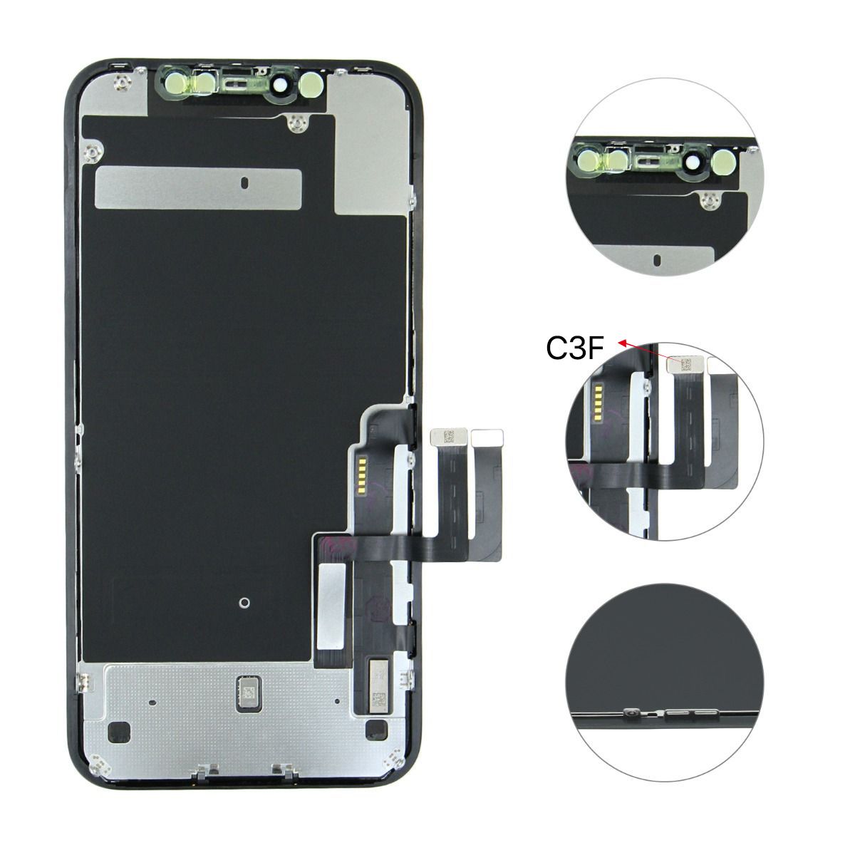 iPhone 11 LCD-skjerm, renovert – Svart
