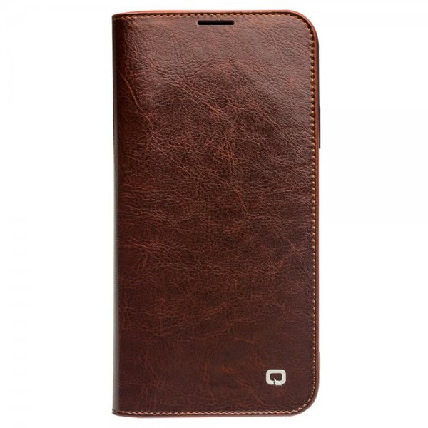 Qialino iPhone 11 Pro Max Etui Ekte Skinn Kortlomme Brun