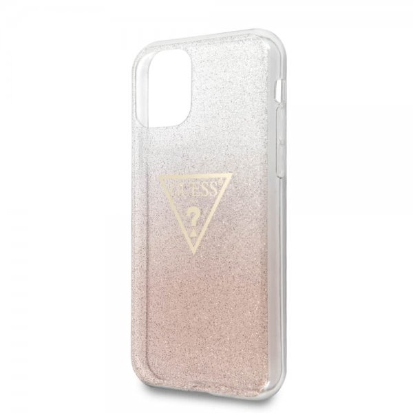 Guess iPhone 11 Pro Max Deksel Solid Glitter Cover Rosa