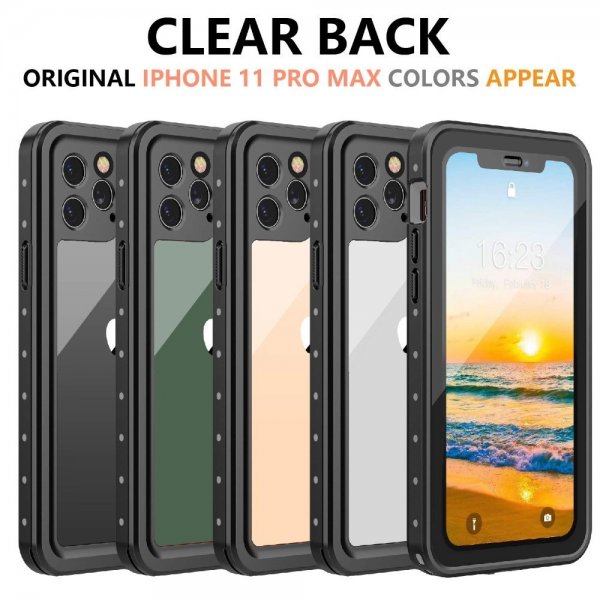 Redpepper iPhone 11 Pro Max Deksel Vanntett IP68 Svart