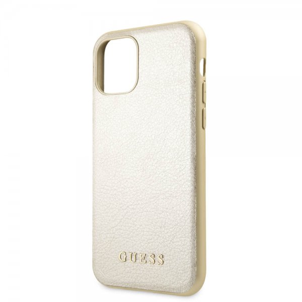 Guess iPhone 11 Pro Deksel Skinntekstur Gull