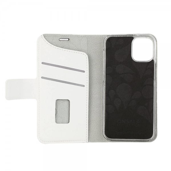 Onsala iPhone 12 Mini Etui Fashion Edition Löstagbart Deksel Saffiano White