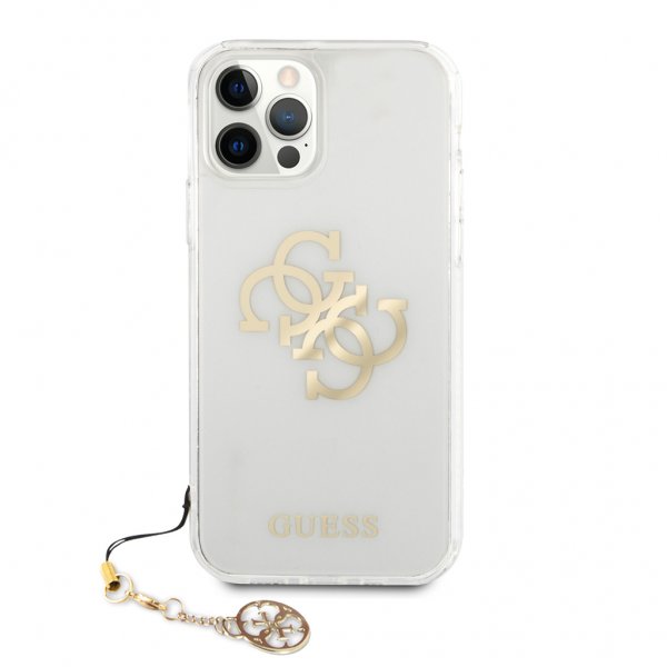 Guess iPhone 12/iPhone 12 Pro Deksel 4G Logo Gull Klar