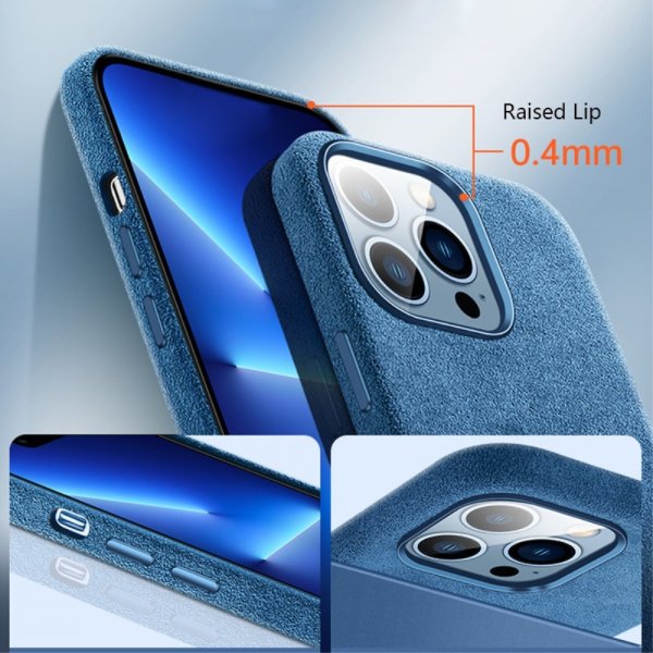 iPhone 12/iPhone 12 Pro Deksel Alcantara MagSafe Grå