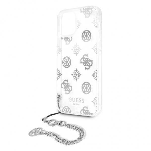 Guess iPhone 12/iPhone 12 Pro Deksel Chain Peony Sølv