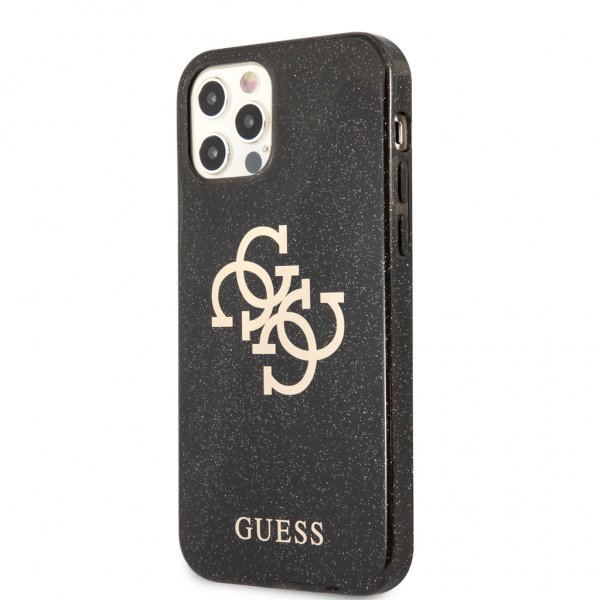 Guess iPhone 12/iPhone 12 Pro Deksel Full Glitter Svart