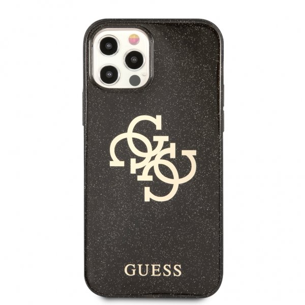 Guess iPhone 12/iPhone 12 Pro Deksel Full Glitter Svart