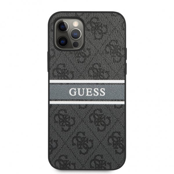 Guess iPhone 12/iPhone 12 Pro Deksel Printed Stripe Grå