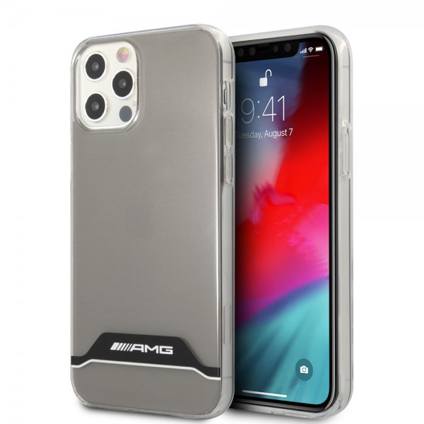 AMG iPhone 12/iPhone 12 Pro Deksel Stripes Horizontal Klar Svart