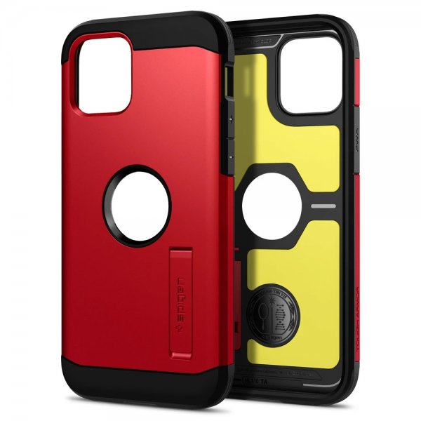 Spigen iPhone 12/iPhone 12 Pro Deksel Tough Armor Rød