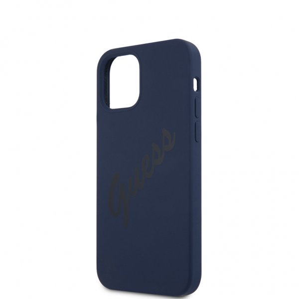 Guess iPhone 12/iPhone 12 Pro Deksel Vintage Silicone Blå