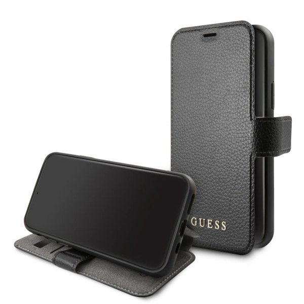 Guess iPhone 12/iPhone 12 Pro Etui Skinntekstur Svart