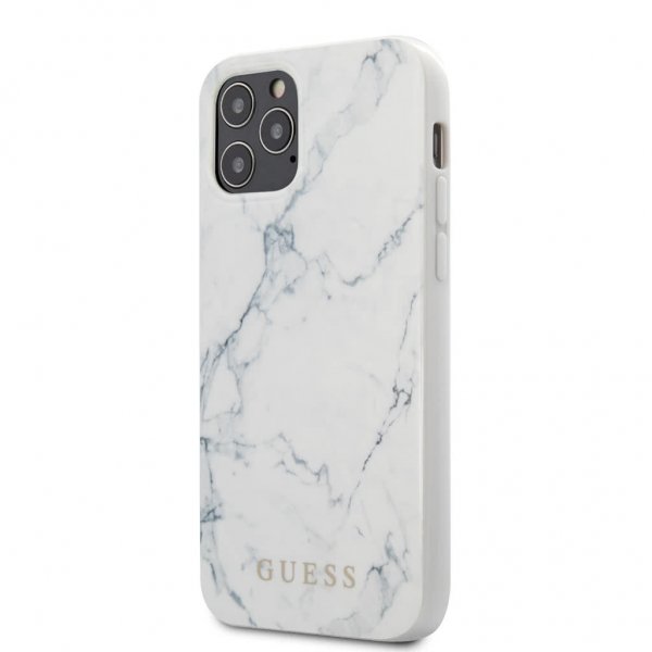 Guess iPhone 12/iPhone 12 Pro Deksel Marble Cover Hvit