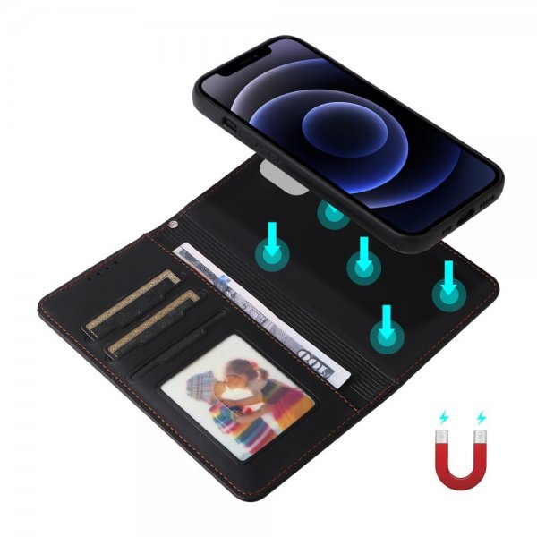 Betopnice iPhone 12 Mini Etui Avtagbart Deksel 005 Svart