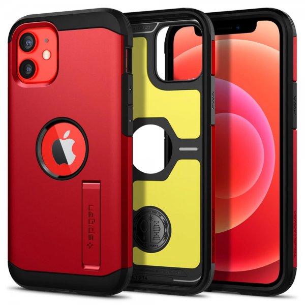 Spigen iPhone 12 Mini Deksel Tough Armor Rød