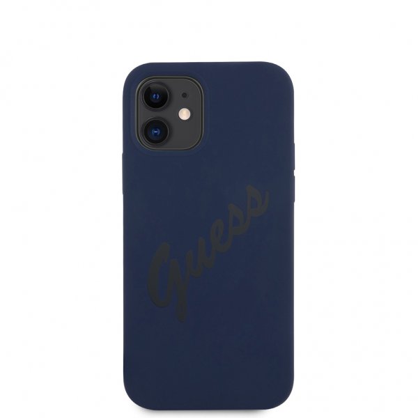 Guess iPhone 12 Mini Deksel Vintage Silicone Blå