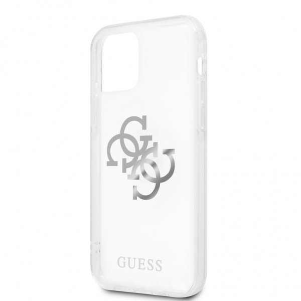 Guess iPhone 12 Pro Max Deksel 4G Logo Sølv Klar