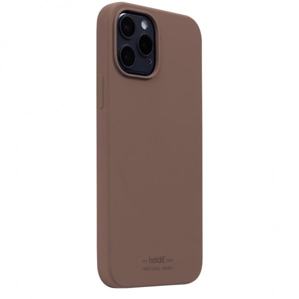 holdit iPhone 12 Pro Max Deksel Silikon Dark Brown