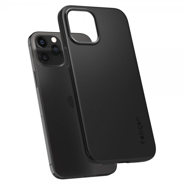 Spigen iPhone 12 Pro Max Deksel Thin Fit Svart