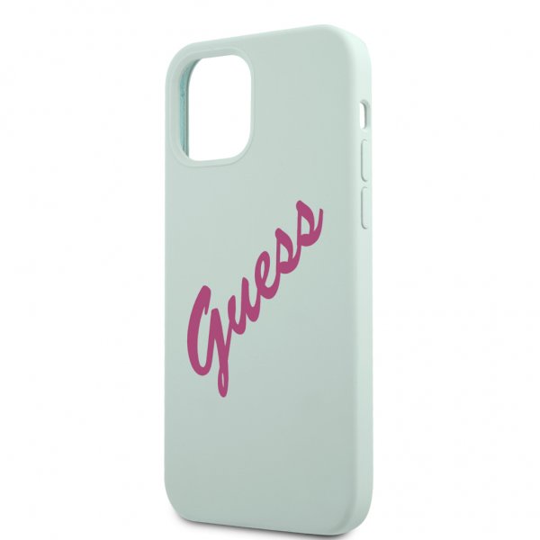 Guess iPhone 12 Pro Max Deksel Vintage Silicone Blå
