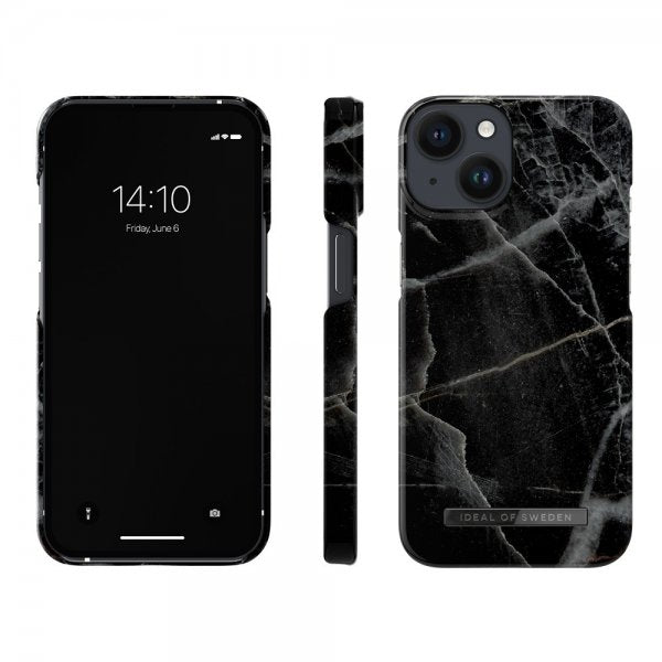 Ideal of Sweden iPhone 13/14/15/16e/17e Deksel Fashion Case MagSafe Black Thunder Marble