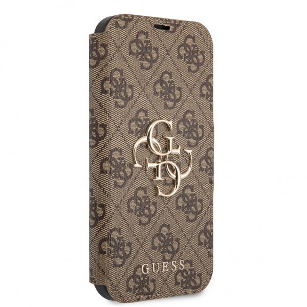 Guess iPhone 13 Etui Metal Logo Brun
