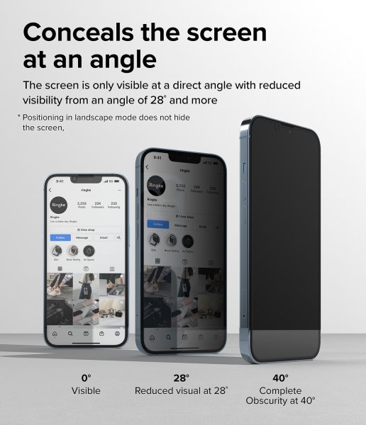 Ringke iPhone 13/iPhone 13 Pro/iPhone 14 Skjermbeskytter Privacy Glass