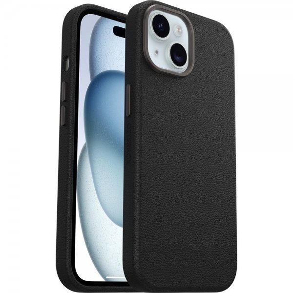 Otterbox iPhone 13/14/15 Deksel Symmetry Cactus Leather MagSafe Noir Ash
