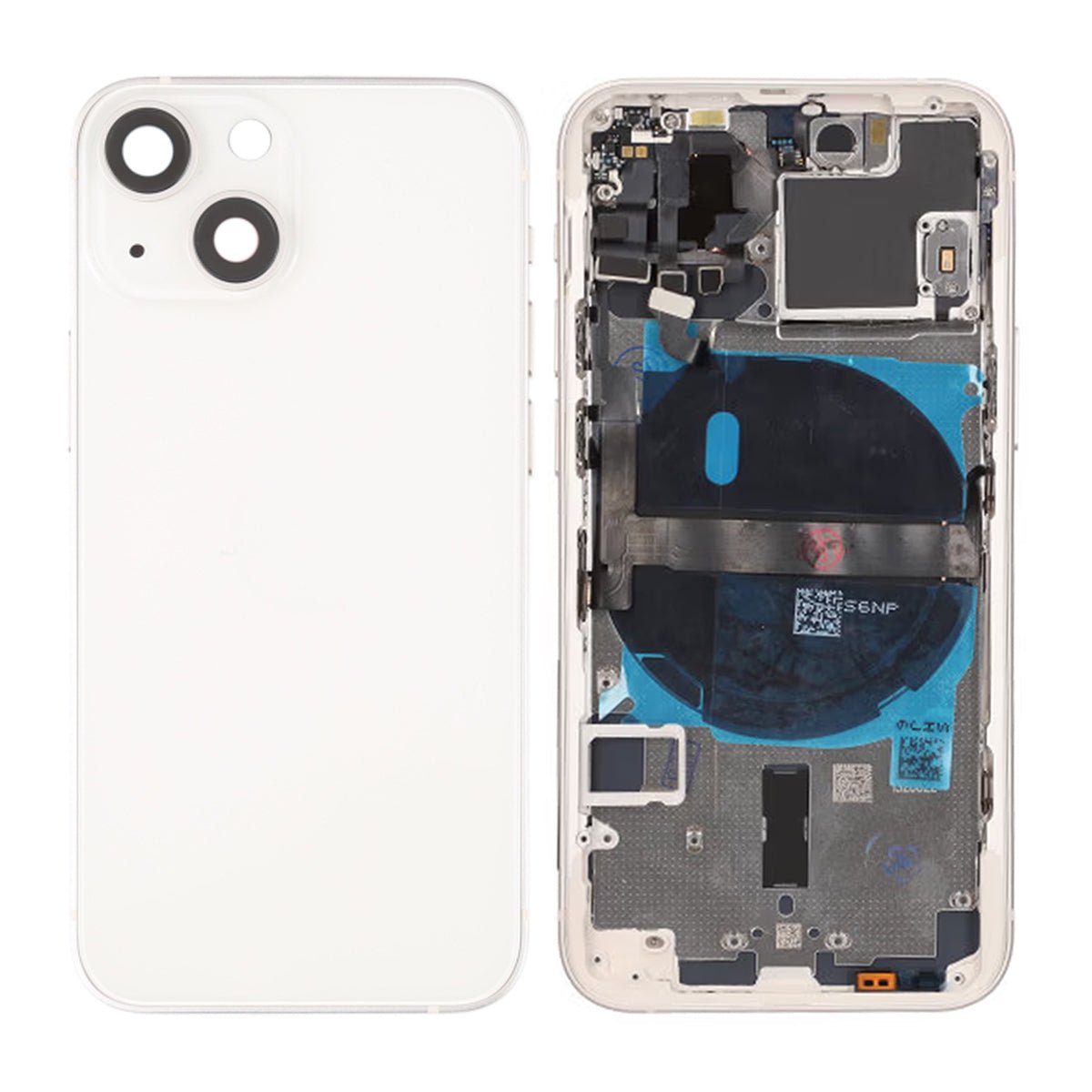iPhone 13 Mini bakside komplett med smådeler – Hvit