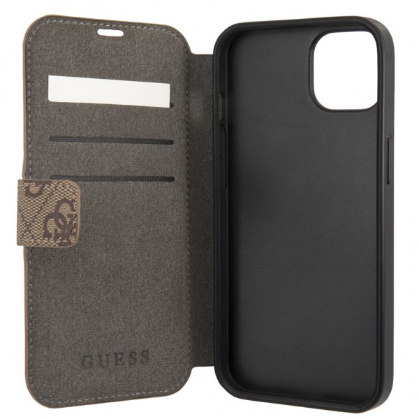 Guess iPhone 13 Mini Etui Metal Logo Brun