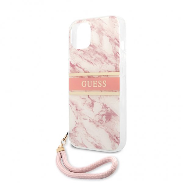 Guess iPhone 13 Mini Deksel Marble Design Stripe Rosa