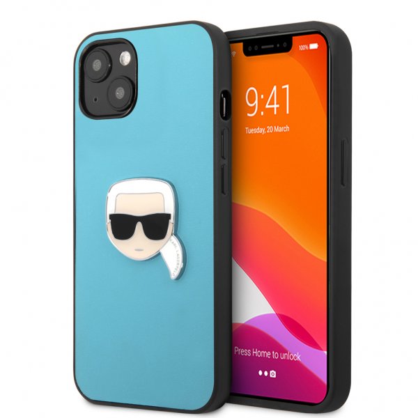 Karl Lagerfeld iPhone 13 Mini Deksel Metal Logo Blå
