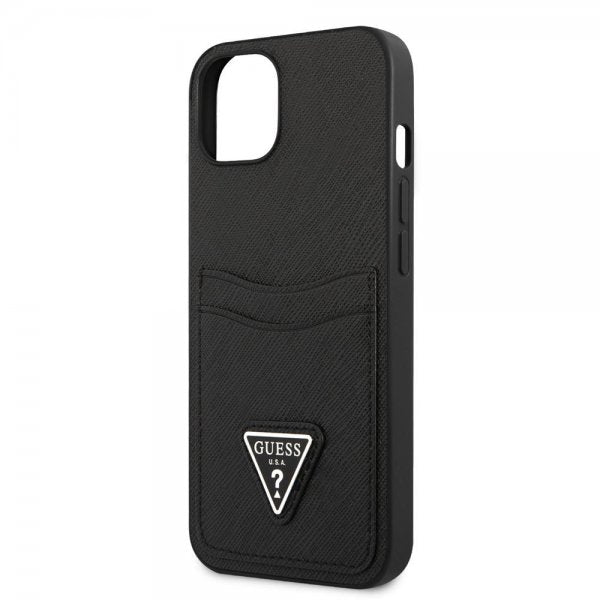 Guess iPhone 13 Mini Deksel Saffiano Double Cardslot Svart
