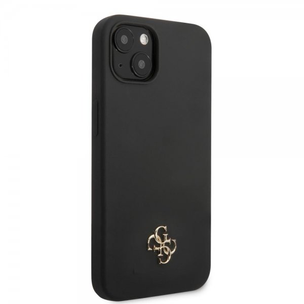 Guess iPhone 13 Mini Deksel Silicone Metal Logo 4G Svart