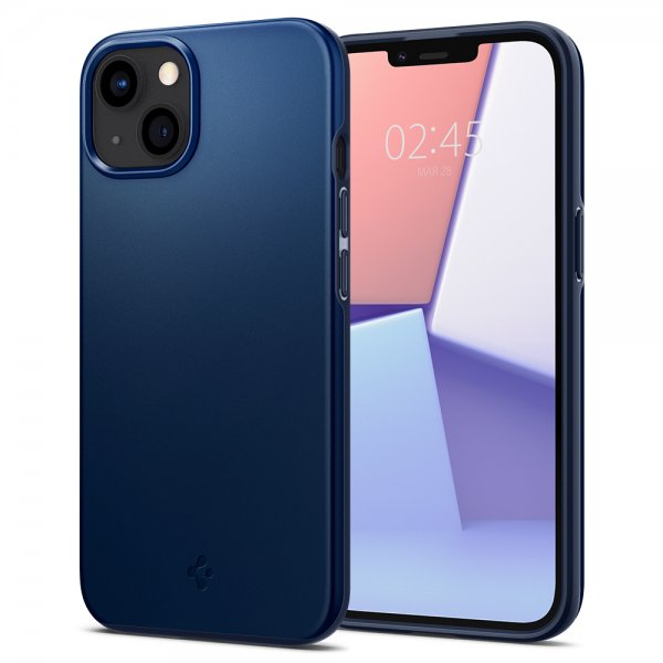 Spigen iPhone 13 Mini Deksel Thin Fit Navy Blue