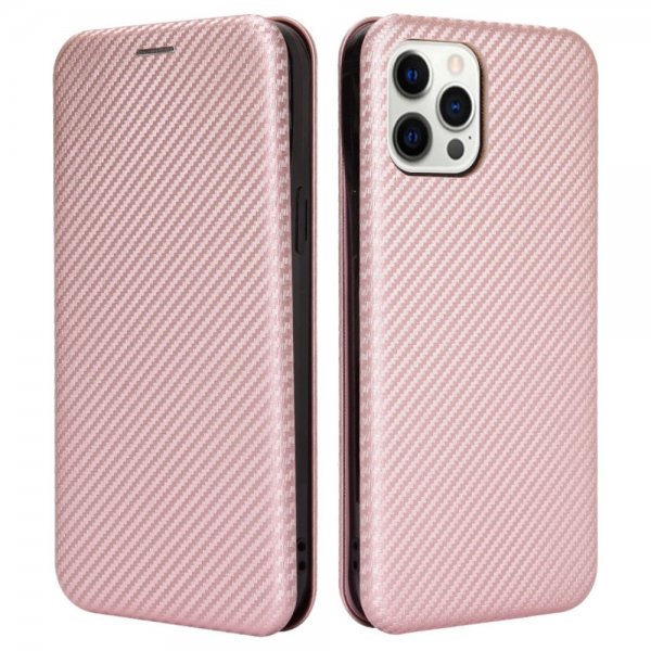 iPhone 13 Pro Etui Karbonfibertekstur Rosegull