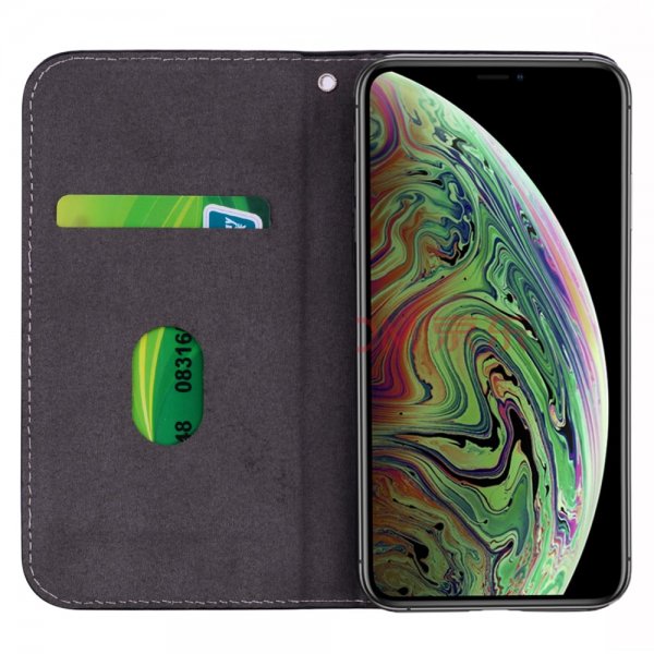 iPhone 13 Pro Etui Krokodillemønster Glitter Flip Lilla