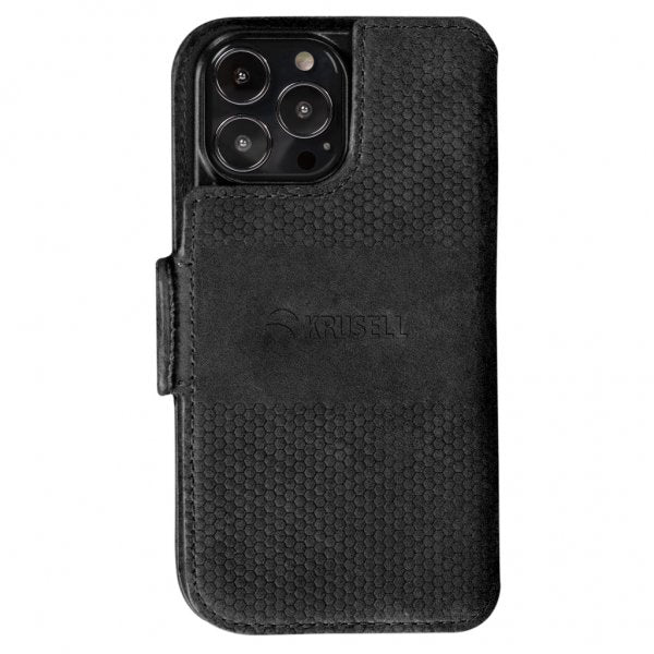 Krusell iPhone 13 Pro Etui Leather PhoneWallet Svart