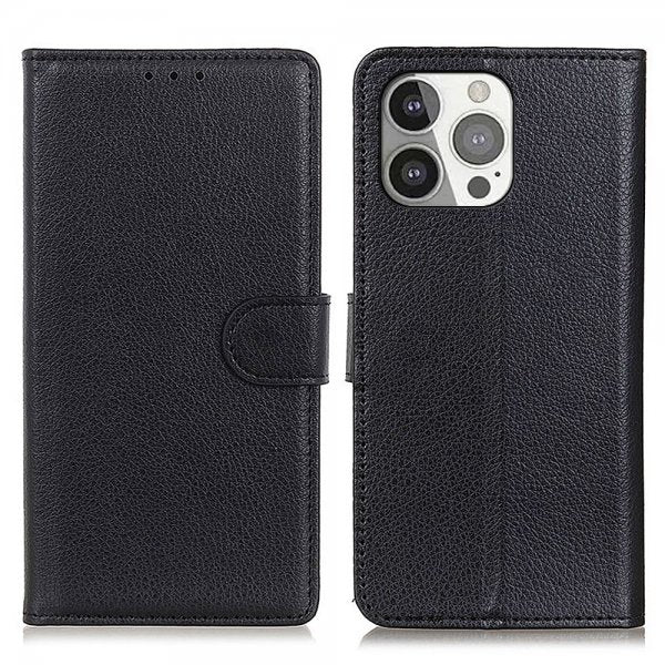 Nordic Covers iPhone 13 Pro Etui Litchi Raven Black