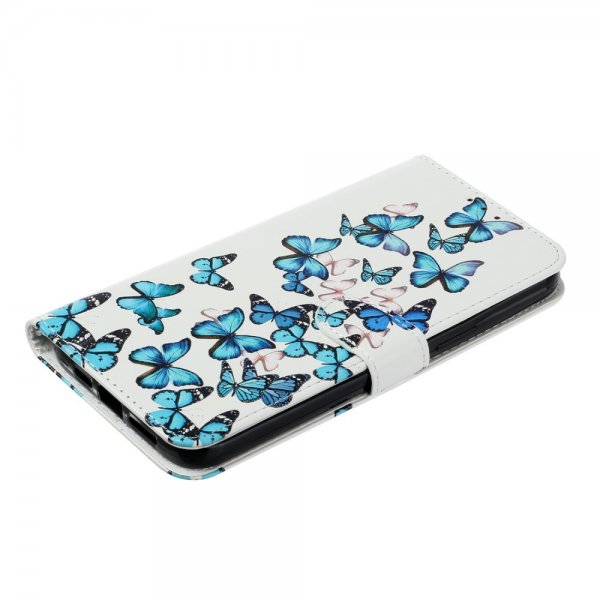 iPhone 13 Pro Etui Motiv Blå Sommerfugler