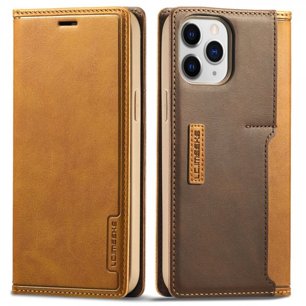 Lc.Imeeke iPhone 13 Pro Max Etui Kortlomme Utside Brun