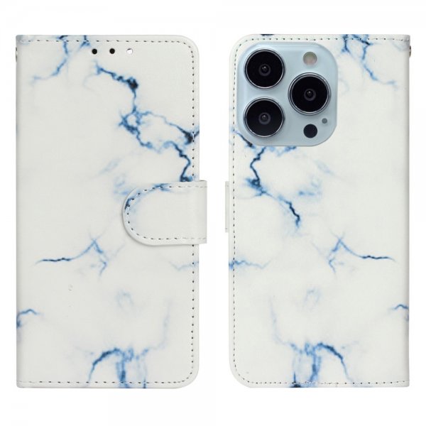 iPhone 13 Pro Max Etui Motiv Vit Marmor