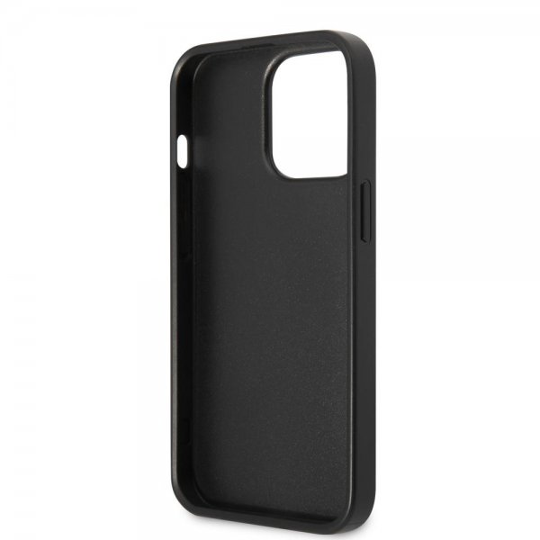 Guess iPhone 13 Pro Max Deksel Double Cardslot Metal Triangle Svart