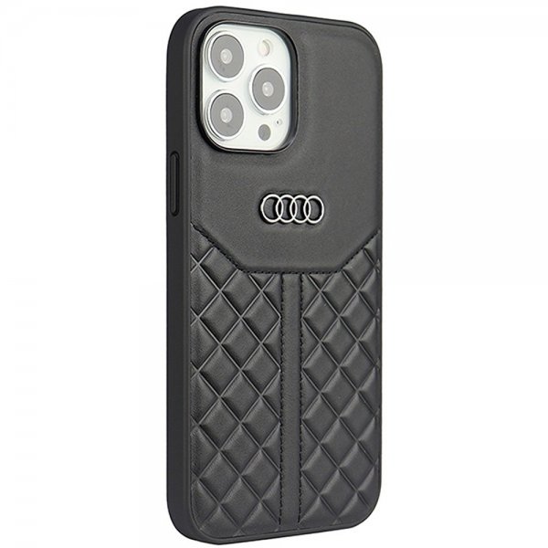 Audi iPhone 13 Pro Max Deksel Genuine Leather Case Svart