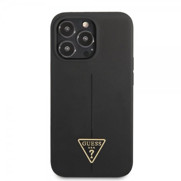Guess iPhone 13 Pro Max Deksel Metal Triangle Svart