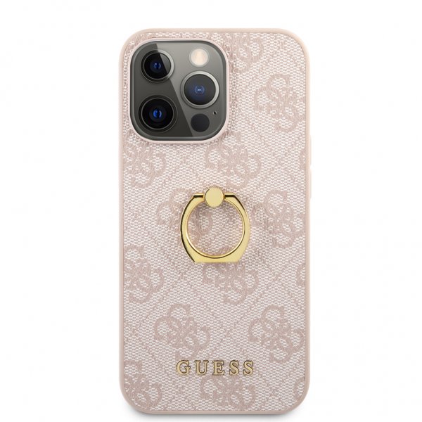Guess iPhone 13 Pro Max Deksel Ring Stand Rosa